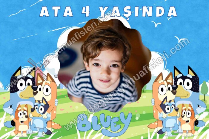 Bluey Doğum Günü Afişi