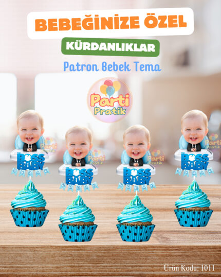 Fotoğraflı Kürdanlık - Patron Bebek Konsepti