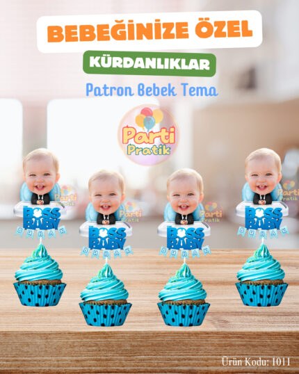 Fotoğraflı Kürdanlık - Patron Bebek Konsepti