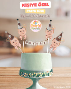 Fotoğraflı-İsimli Pasta Süsü - Dişim Çıktı Konsepti