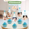 Fotoğraflı Kürdan Süsü - Bebe Mavisi Tema