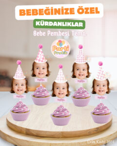 Fotoğraflı Kürdan Süsü - Bebe Pembesi Tema