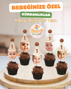 Fotoğraflı Kürdan Süsü - Kahverengi-Bej Tema