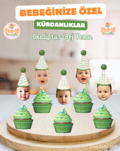 Fotoğraflı Kürdan Süsü - Okaliptus - Bej Tema