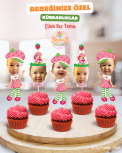 Fotoğraflı Kürdan - Çilek Kız Konsepti