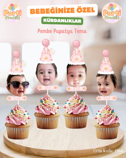 Fotoğraflı Kürdan - Pembe Papatya Konsepti