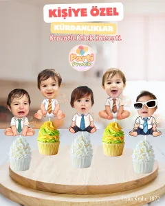 Fotoğraflı Kürdan - Kravatlı Bebek Konsepti