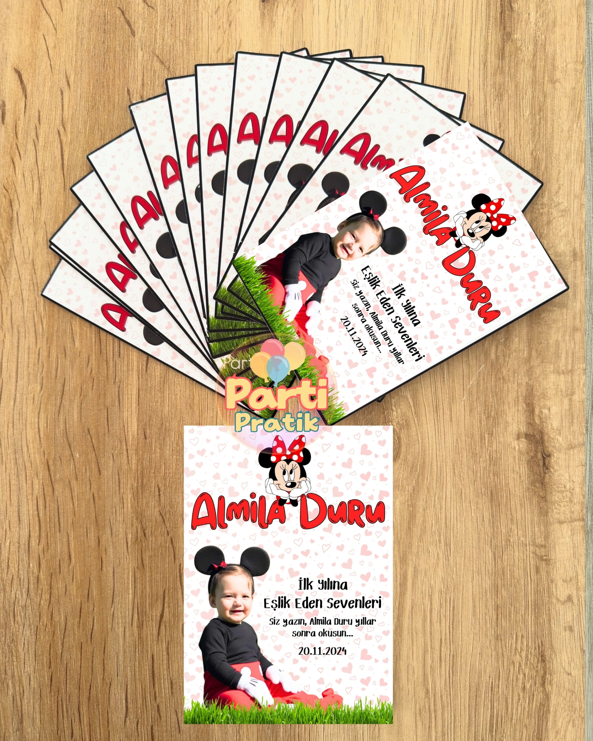 Anı Kartı - Kırmızı Minnie Mouse Tema