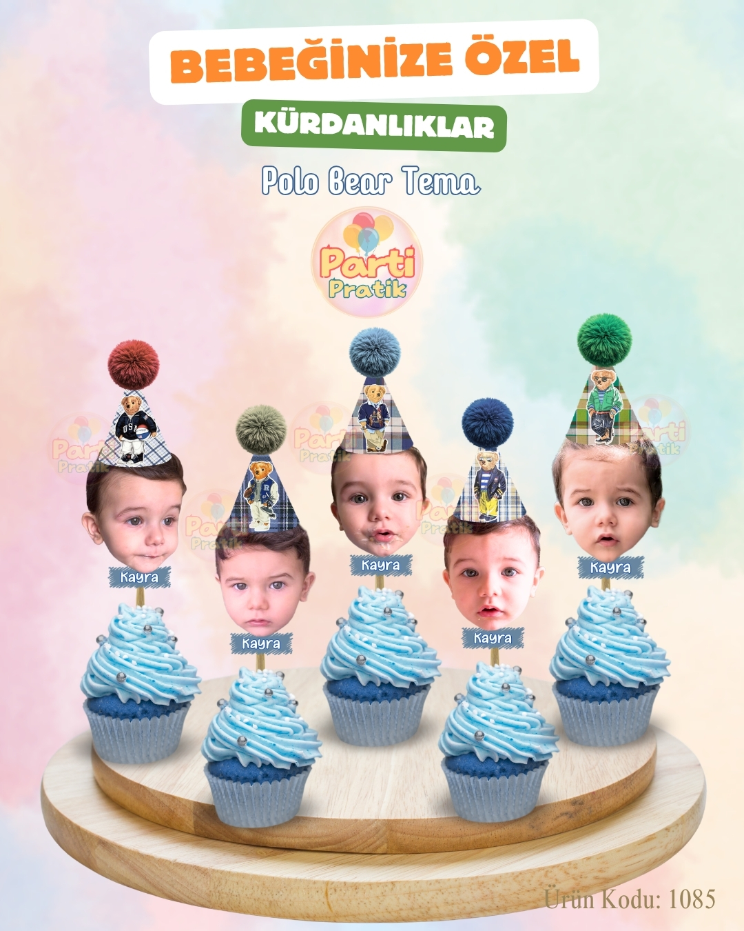 Fotoğraflı Kürdan Süsü - Polo Bear Tema